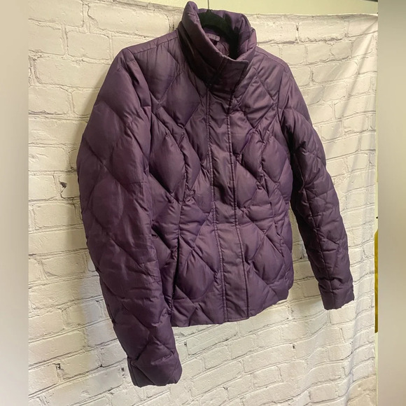 EDDIE BAUER Premium Goose Down Puffer Quilted Jacket Coat Women’s‎ Purple XS Y2K - Picture 5 of 11